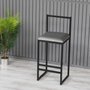 Hanah Home Taburete de Bar de Metal Gris